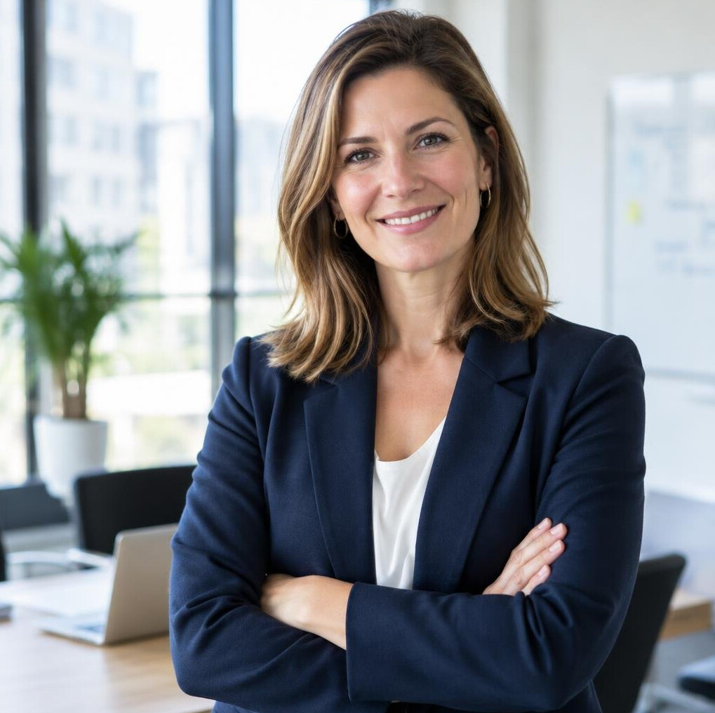 Smiling businesswoman consultant in an office